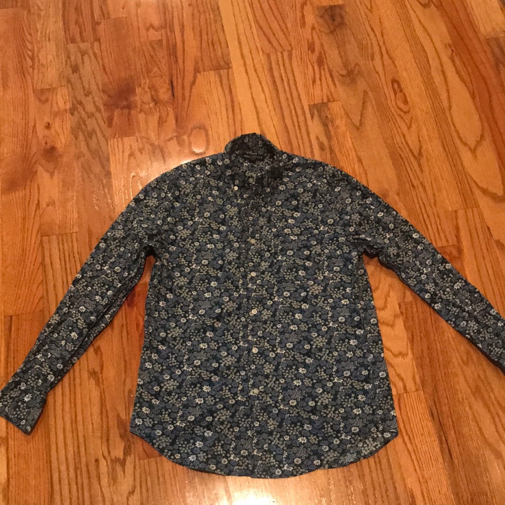 J Crew Mercantile Flex Flower Pattern Button Down